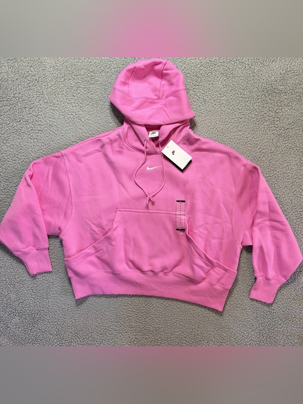 Nike Phoenix Fleece Hoodie Womens Small Pink Oversized Pullover DQ5858-676 NWT